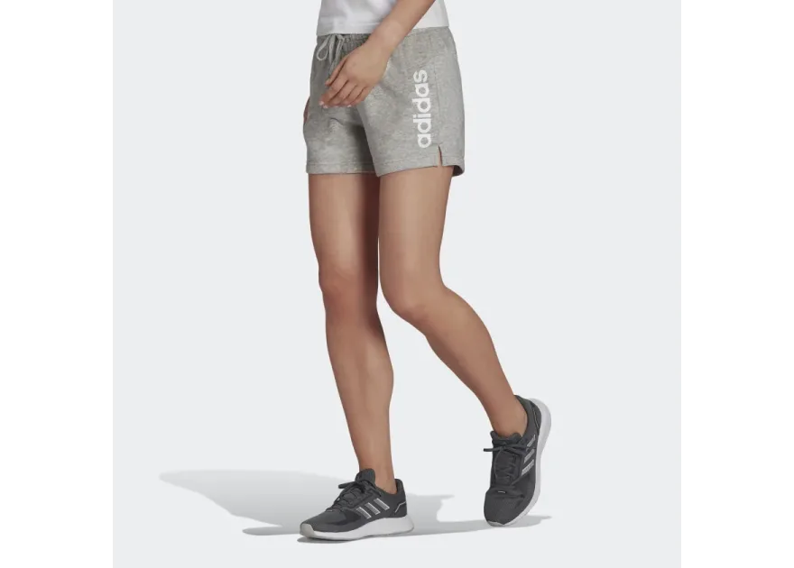 Adidas Essential Slim Logo Αθλητικό Γυναικείο Σορτς Γκρι
