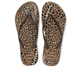 Havaianas Slim Animals Σαγιονάρες σε Καφέ Χρώμα