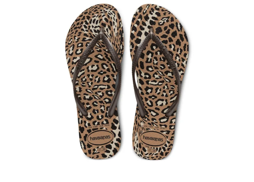 Havaianas Slim Animals Σαγιονάρες σε Καφέ Χρώμα