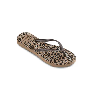 Havaianas Slim Animals Σαγιονάρες σε Καφέ Χρώμα