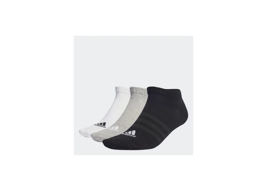 Adidas Thin Light Αθλητικές Κάλτσες Πολύχρωμες 3 Ζεύγη Medium Grey Heather / White / Black
