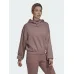 Adidas Studio Lounge Cropped Γυναικείο Φούτερ με Κουκούλα Wonder Oxide