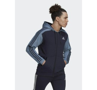 Adidas Essentials Ανδρική Φούτερ Ζακέτα με Κουκούλα και Τσέπες Navy Μπλε