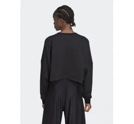 Adidas Cropped Γυναικείο Φούτερ Μαύρο