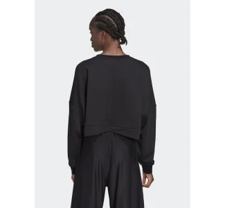 Adidas Cropped Γυναικείο Φούτερ Μαύρο