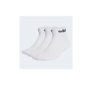 adidas Linear Αθλητικές Κάλτσες Λευκές 3 Ζεύγη
