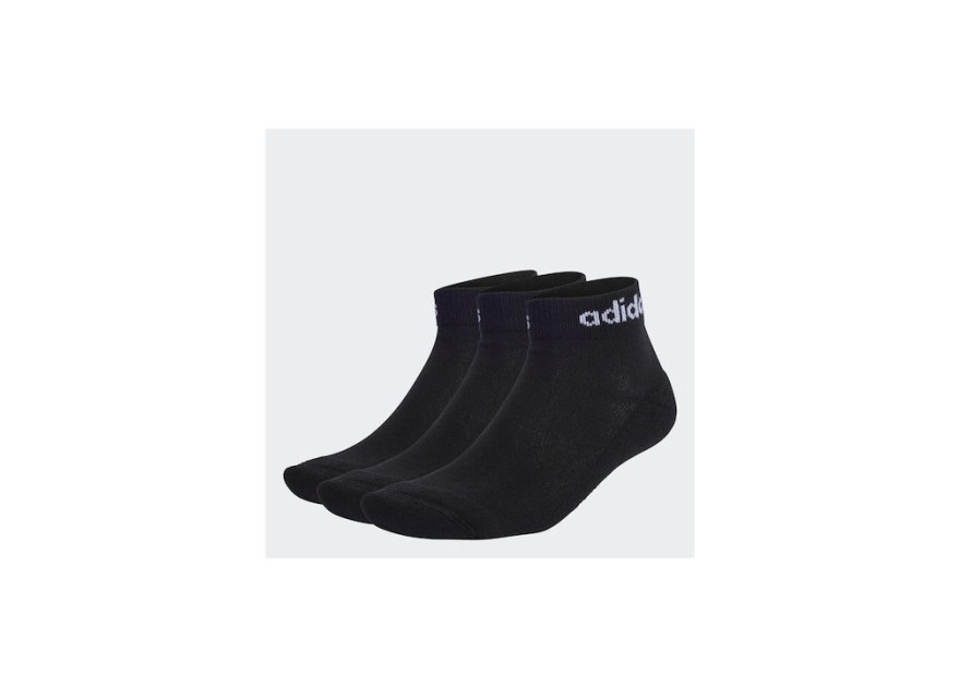 Adidas Linear Αθλητικές Κάλτσες Μαύρες 3 Ζεύγη