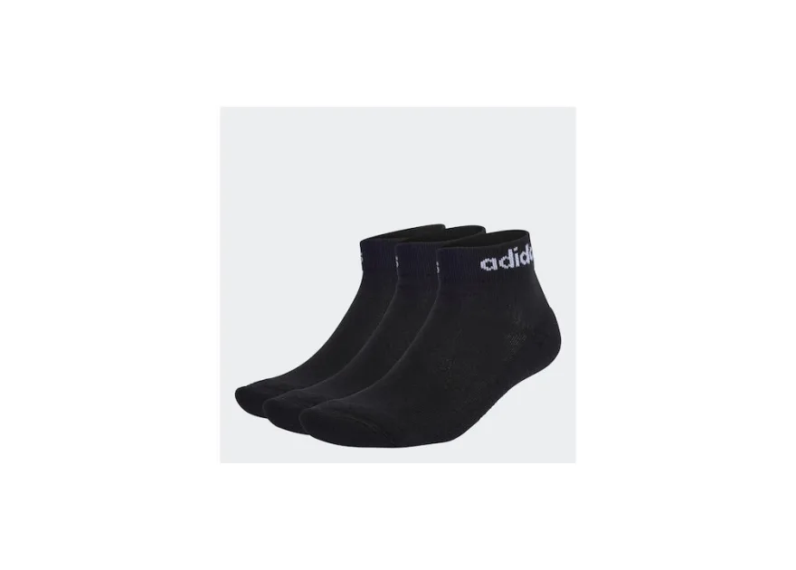 Adidas Linear Αθλητικές Κάλτσες Μαύρες 3 Ζεύγη