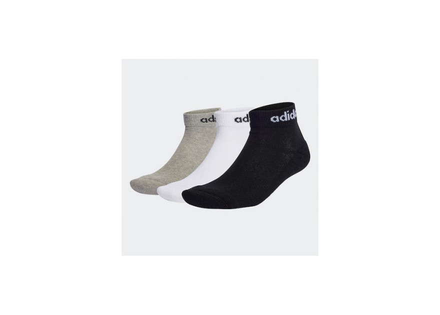 Adidas Linear Ankle Αθλητικές Κάλτσες Πολύχρωμες 3 Ζεύγη