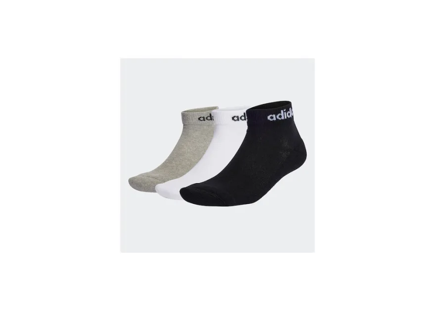 Adidas Linear Ankle Αθλητικές Κάλτσες Πολύχρωμες 3 Ζεύγη