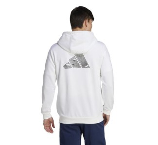Adidas Club Teamwear Ανδρικό Φούτερ με Κουκούλα Λευκό