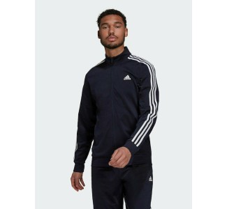 Adidas Essentials Warm-up 3-Stripes Ανδρική Φούτερ Ζακέτα με Τσέπες Navy Μπλε