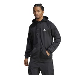 Adidas Fleece Ζακέτα Μαύρη Ανδρική