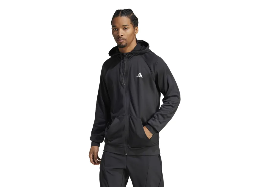 Adidas Game and Go Training Big Logo 3-Stripes Full-Zip Hoodie