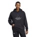 Adidas Brand Love French Terry Ανδρικό Φούτερ με Κουκούλα Μαύρο