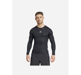 Adidas Techfit Ανδρική Ισοθερμική Μακρυμάνικη Μπλούζα Compression Μαύρη