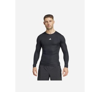 Adidas Techfit Ανδρική Ισοθερμική Μακρυμάνικη Μπλούζα Compression Μαύρη