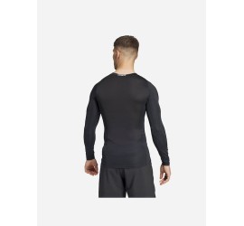 Adidas Techfit Ανδρική Ισοθερμική Μακρυμάνικη Μπλούζα Compression Μαύρη