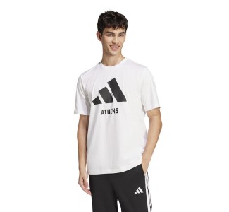 adidas  T-shirt Λευκό Ανδρική