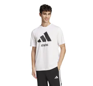 adidas  T-shirt Λευκό Ανδρική
