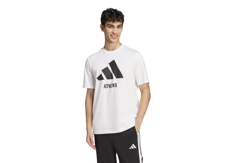 adidas  T-shirt Λευκό Ανδρική