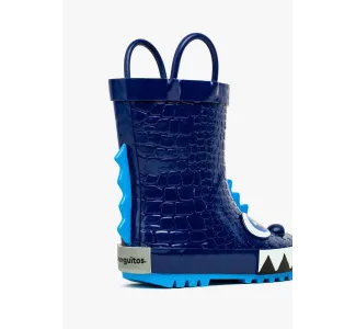 Conguitos - Blue Dinosaur Rain Boots Rubber Γαλότσες  Μπλε