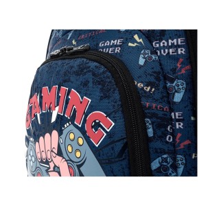 Polo Prime Gaming Σχολική Τσάντα Πλάτης Δημοτικού σε Μπλε χρώμα