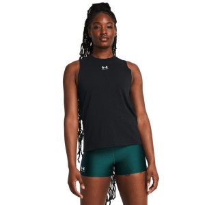 Under Armour Γυναικεία Αθλητική Βαμβακερή Μπλούζα Αμάνικη Μαυρο