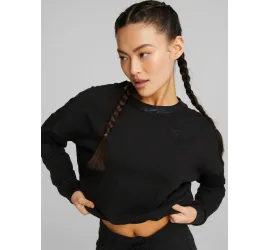 Puma Cropped Γυναικείο Φούτερ Μαύρο
