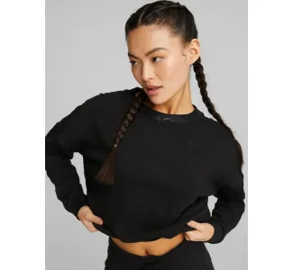 Puma Cropped Γυναικείο Φούτερ Μαύρο