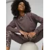 Puma Cropped Γυναικείο Φούτερ Καφέ