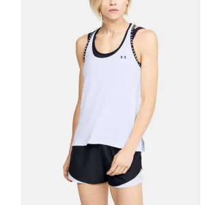 UA Wmn's Knockout Tank  Αμάνικη Γυναικεία Αθλητική Μπλούζα Λευκή