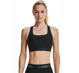Under Armour Crossback Mid Γυναικείο Αθλητικό Μπουστάκι Μαύρο με Επένδυση