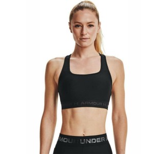 Under Armour Crossback Mid Γυναικείο Αθλητικό Μπουστάκι Μαύρο με Επένδυση