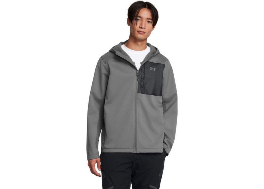 Under Armour Storm Coldgear® Infrared Shield Αθλητικό Μπουφάν Αντιανεμικό Ανθρακί