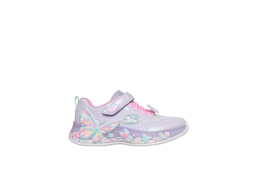 Skechers Παιδικά Sneakers με Σκρατς & Φωτάκια Μωβ