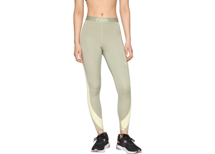Puma Strong Γυναικείο Cropped Κολάν Πράσινο