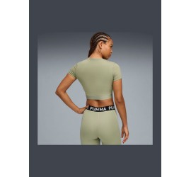 Puma Γυναικείο Crop T-shirt Fast Drying Πράσινο