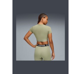 Puma Γυναικείο Crop T-shirt Fast Drying Πράσινο
