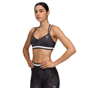 Puma Strappy Bra Γυναικείο Αθλητικό Μπουστάκι Black/white με Επένδυση