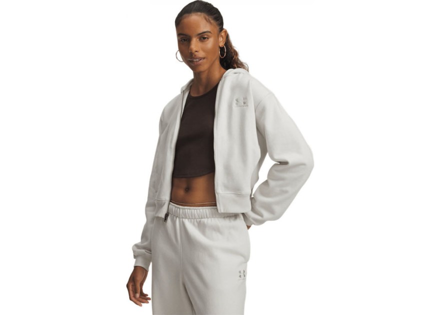 Under Armour Γυναικεία Ζακέτα Φούτερ με Κουκούλα Off White