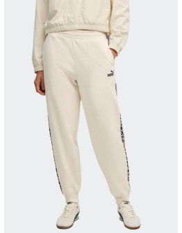 Puma Essentials Παντελόνι Φόρμας Fleece Εκρού