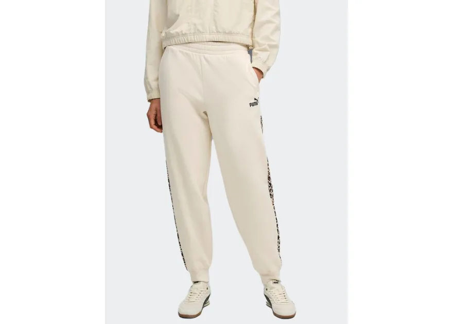 Puma Essentials Παντελόνι Φόρμας Fleece Εκρού