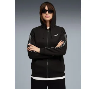Puma Μακριά Γυναικεία Ζακέτα Φούτερ με Κουκούλα Μαύρο