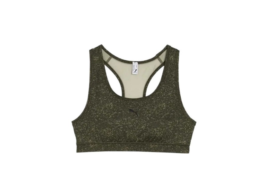 Puma 4keeps Bra Γυναικείο Αθλητικό Μπουστάκι Lux Army
