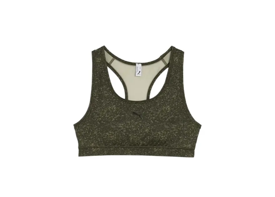 Puma 4keeps Bra Γυναικείο Αθλητικό Μπουστάκι Lux Army