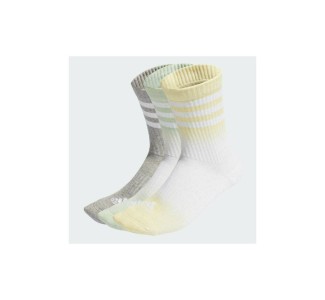 Adidas Dip-Dyed 3-Stripes Cushioned Crew Running Κάλτσες Λευκές 3 Ζεύγη
