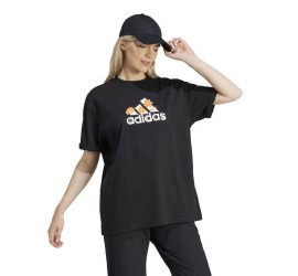 Adidas Γυναικεία Αθλητική Μπλούζα Κοντομάνικη Μαύρη