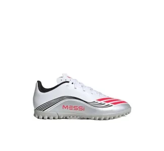 Adidas Παιδικά Ποδοσφαιρικά Παπούτσια F50 Messi Club Turf με Σχάρα Λευκά