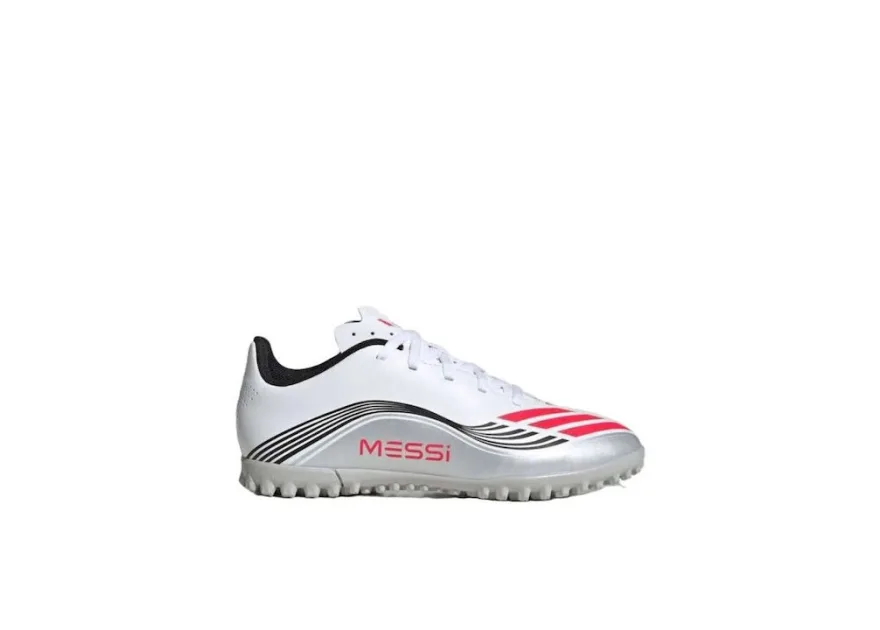 Adidas Παιδικά Ποδοσφαιρικά Παπούτσια F50 Messi Club Turf με Σχάρα Λευκά